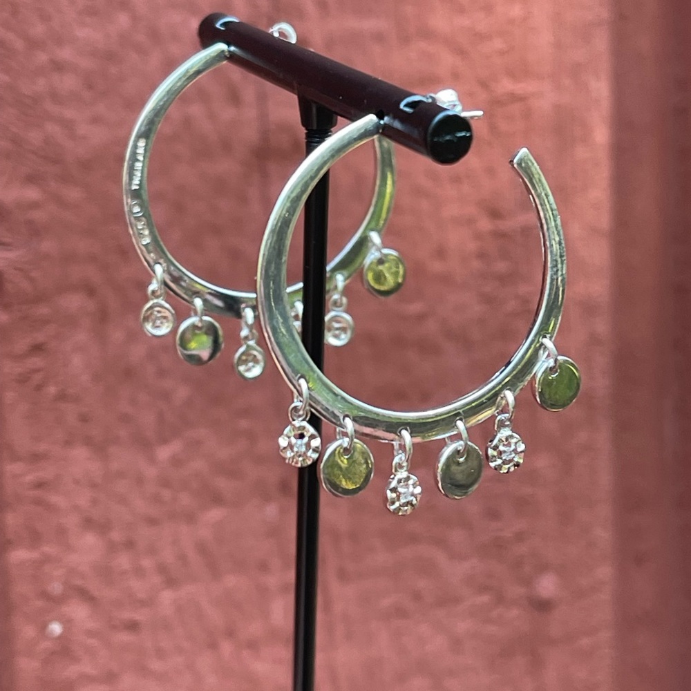 Fabulous Solid Sterling Silver Boho / Gypsy Style Hoop Earrings